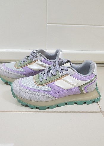 İNCİ Renkli Bağcıklı Kadın Spor Ayakkabı - Görsel 4