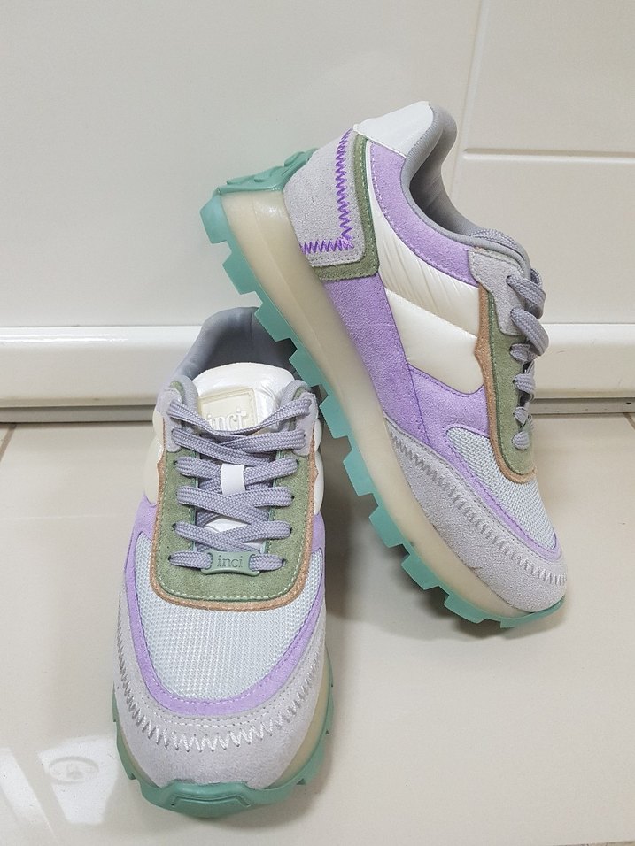 İNCİ Renkli Bağcıklı Kadın Spor Ayakkabı - Görsel 5