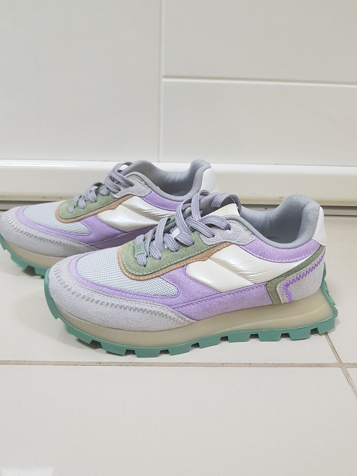 İNCİ Renkli Bağcıklı Kadın Spor Ayakkabı - Görsel 4