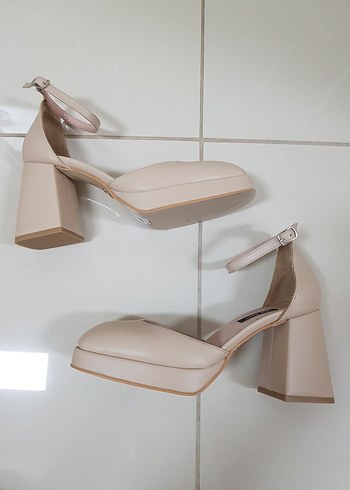 Bej Kadın Platform Topuklu Ayakkabı - Görsel 7