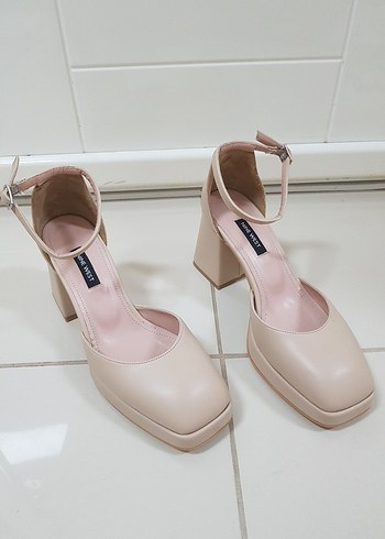 Bej Kadın Platform Topuklu Ayakkabı - Görsel 2