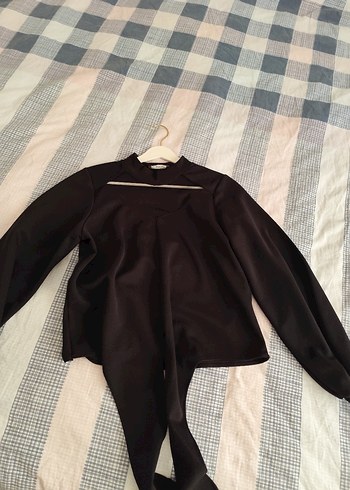 Siyah V Yakalı Transparan Gömlek - Görsel 4