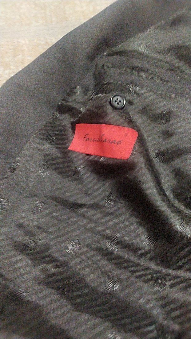 Erkek Siyah Midi Ceket, Yırtmaçlı, Regular Fit - Görsel 4