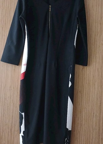 Diğer Kadın Siyah Baskılı Uzun Kollu Kimono