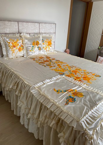 El Boyaması Yatak Örtüsü Seti - Görsel 3