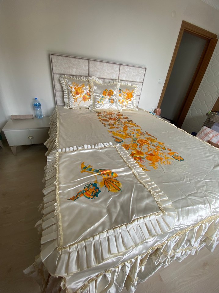 El Boyaması Yatak Örtüsü Seti - Görsel 4