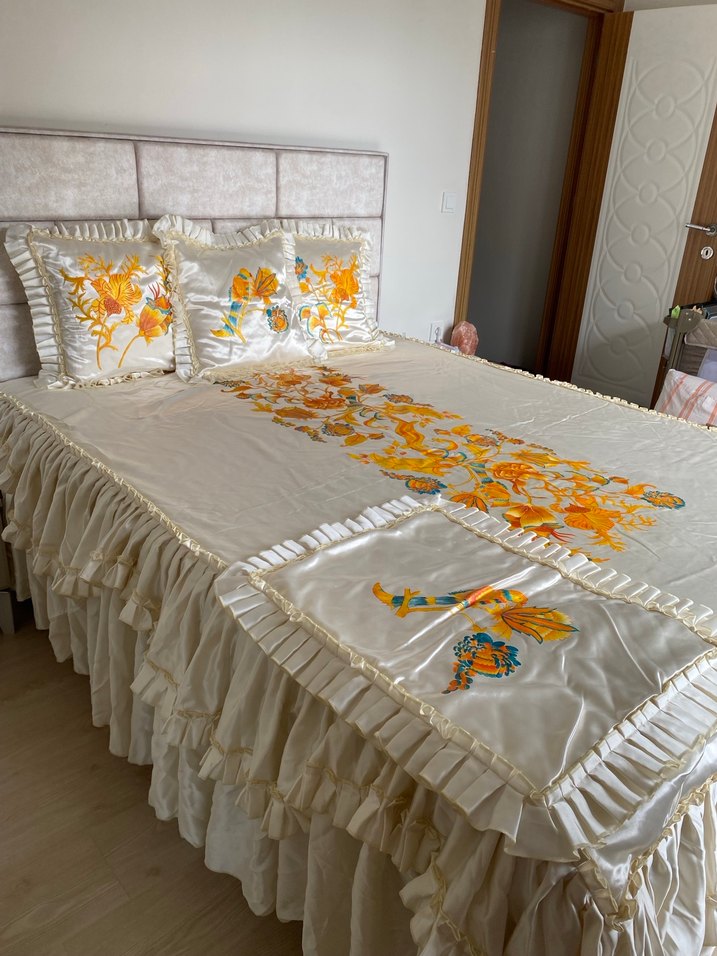 El Boyaması Yatak Örtüsü Seti - Görsel 3