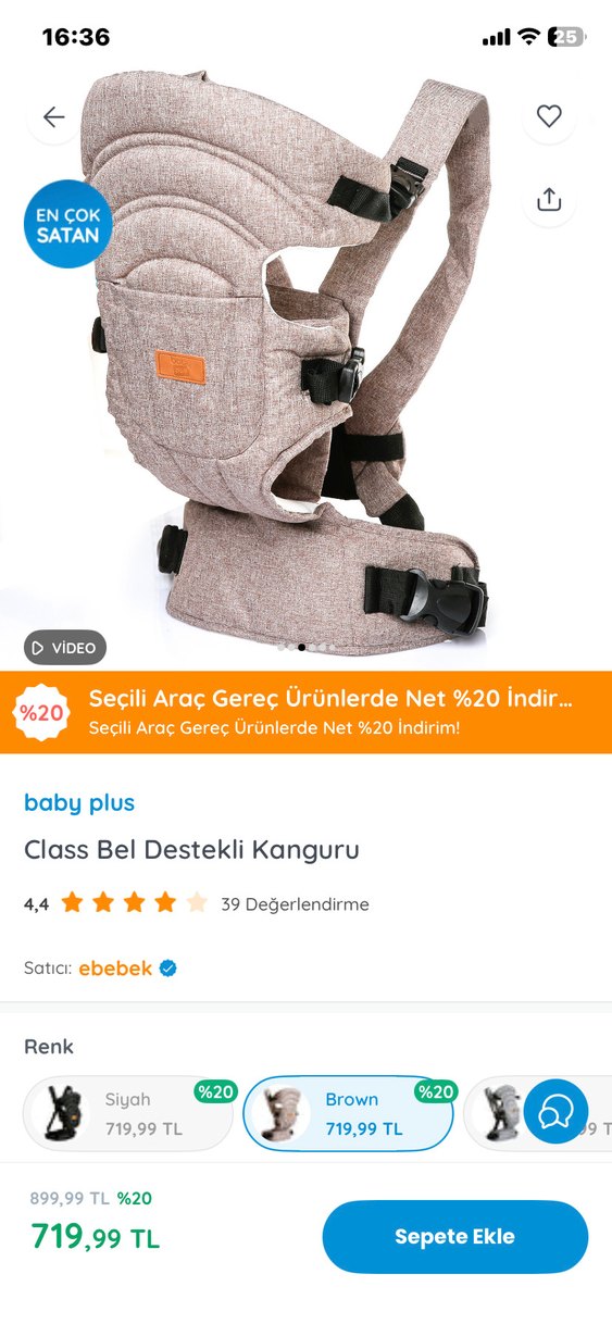 Baby plus bel destekli kanguru - Görsel 2