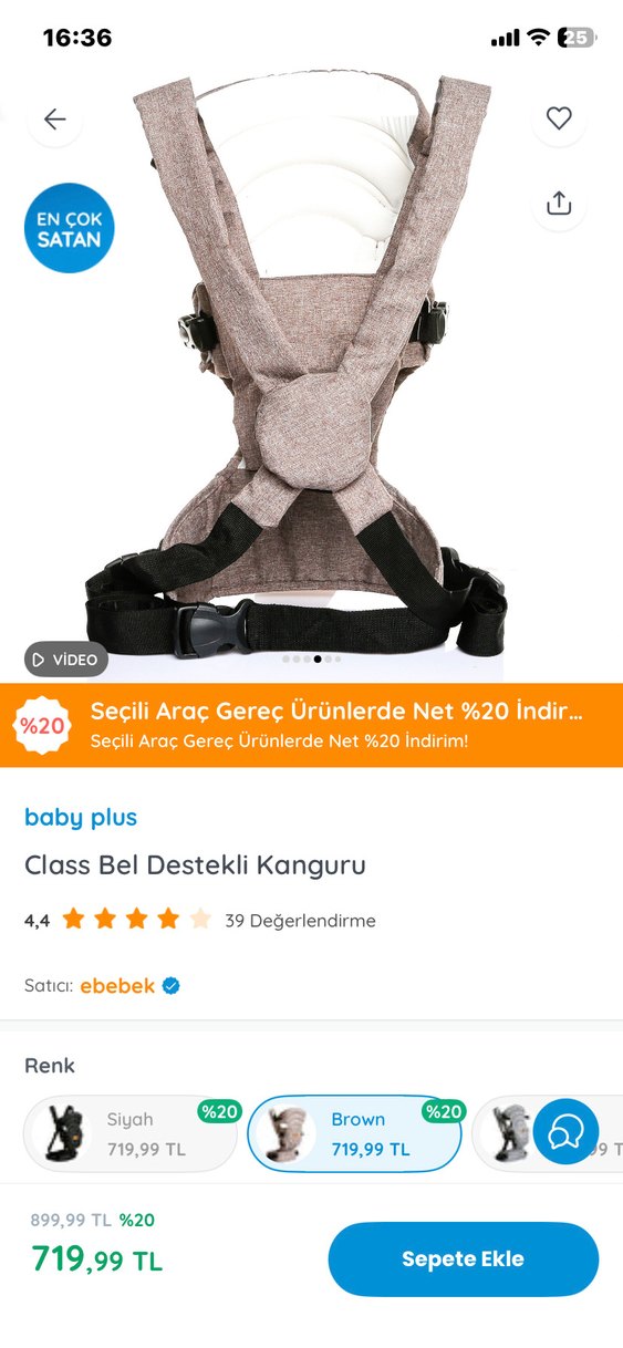 Baby plus bel destekli kanguru - Görsel 3