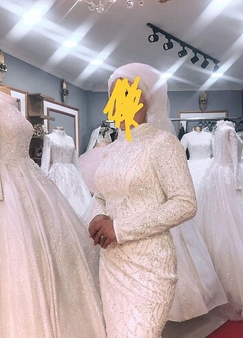 Balık model nikah elbisesi veya gelinlik tesettür 