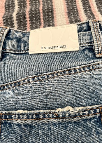 xs Beden Kadın Bağcıklı Koyu Mavi Mini Kot Şort