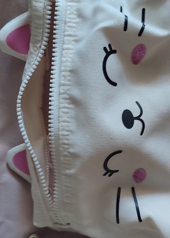 Fermuarlı Beyaz Baskılı Kedi Kıyafeti - Görsel 5