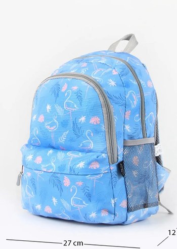 Beden Mavi Flamingo Desenli Çocuk Okul Çantası Seti