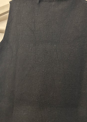 l Beden siyah Renk Siyah Yüksek Yakalı Kolsuz trıko atlet