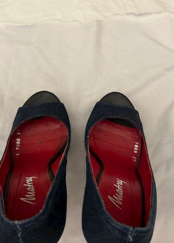 Koyu Mavi Denim Kadın platform Topuklu Ayakkabı - Görsel 7