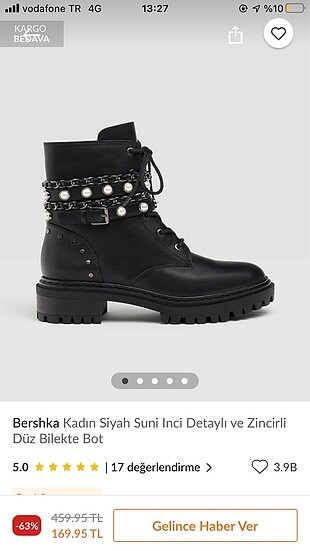 Bershka suni inci detaylı bot
