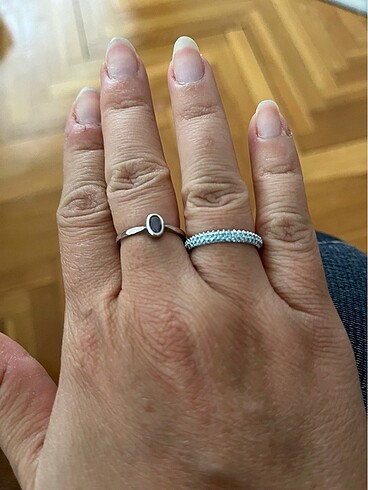 Swarovski yarım taşlı aqua yüzük
