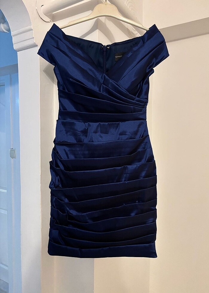 Şeref vural lacivert abiye mini elbise - Görsel 2
