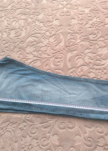 Mavi Bol Kesim Midi Kot Pantolon Büyük Beden - Görsel 4