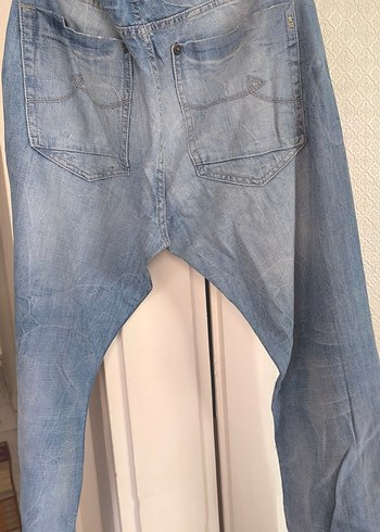 Mavi Bol Kesim Midi Kot Pantolon Büyük Beden - Görsel 2