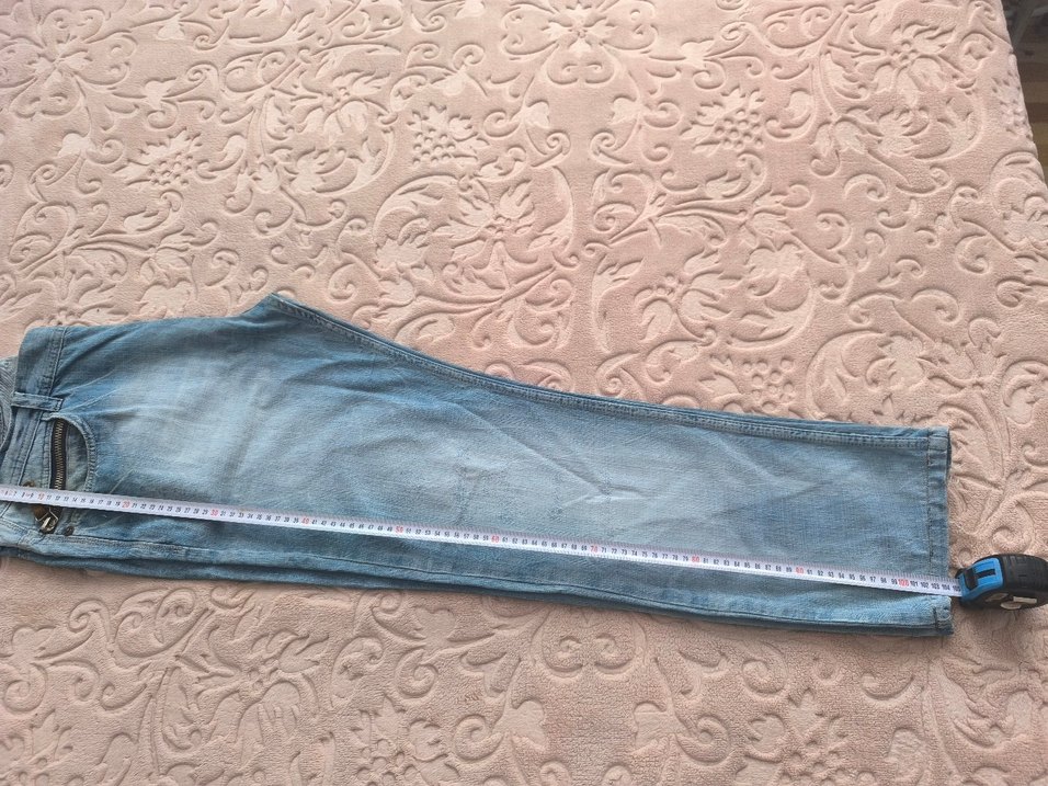 Mavi Bol Kesim Midi Kot Pantolon Büyük Beden - Görsel 4