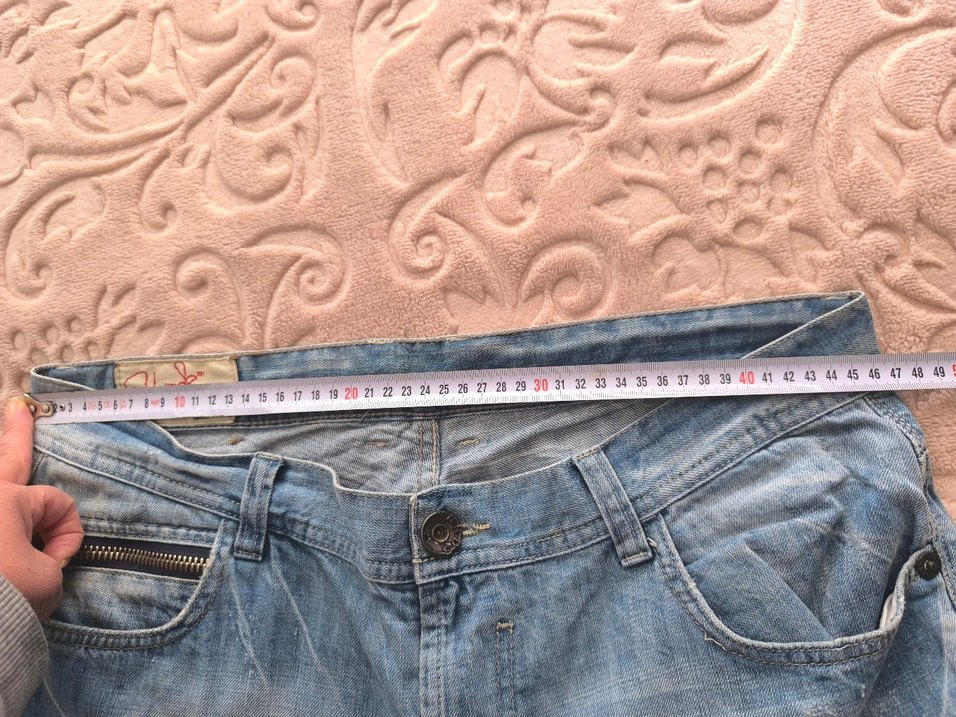 Mavi Bol Kesim Midi Kot Pantolon Büyük Beden - Görsel 3