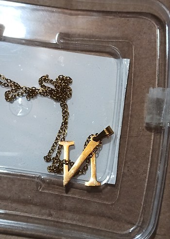 Altın Renk Zincir Detaylı Midi Kolye N harfi - Görsel 11