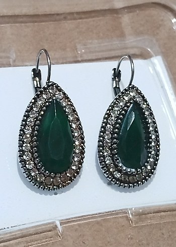 Yeşil Boncuklu Uzun Bohem Küpe - Görsel 4