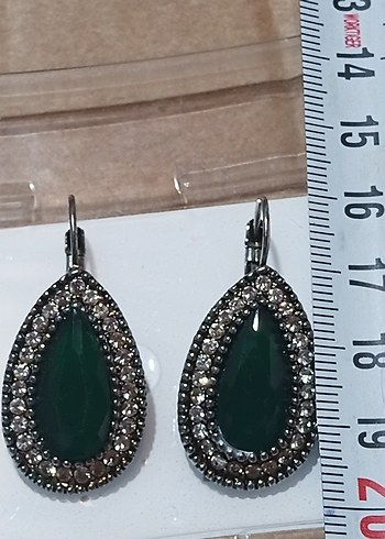 Yeşil Boncuklu Uzun Bohem Küpe - Görsel 6