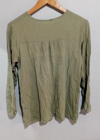 Nakışlı Bohem Bej Uzun Kollu Bluz - Görsel 4