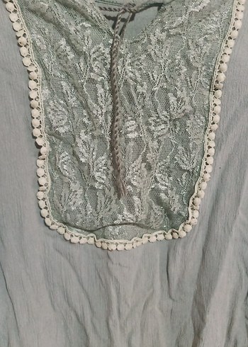 Nakışlı Bohem Bej Uzun Kollu Bluz - Görsel 5