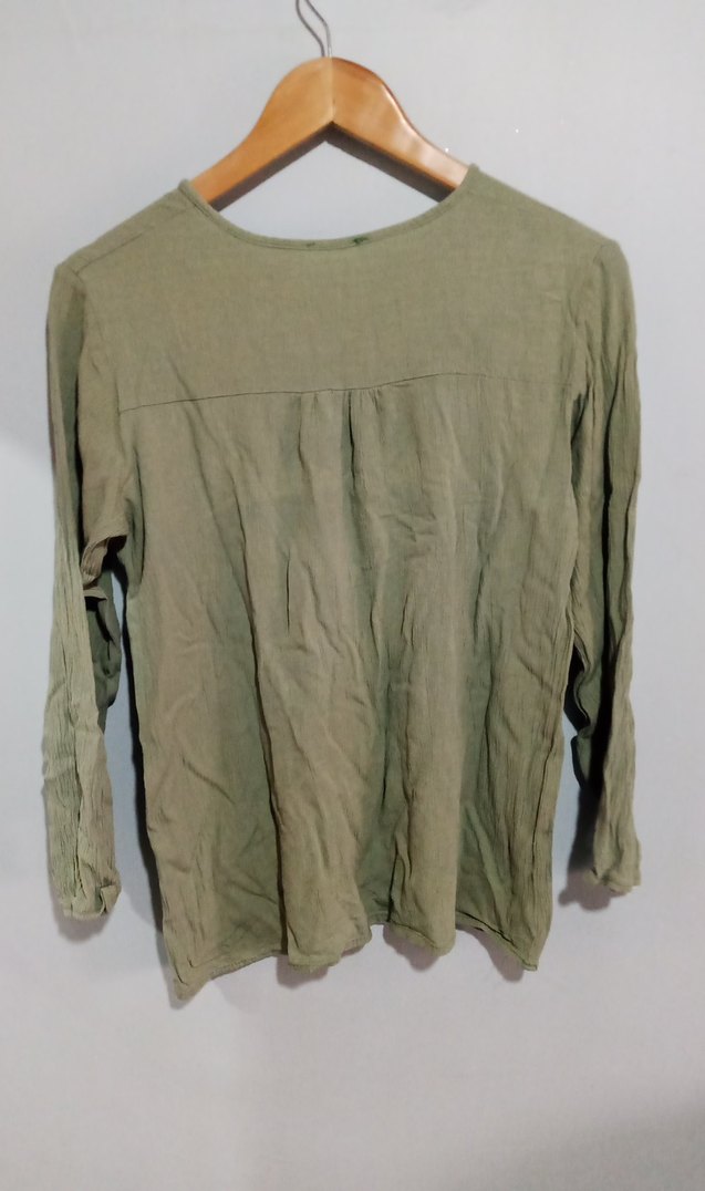 Nakışlı Bohem Bej Uzun Kollu Bluz - Görsel 4