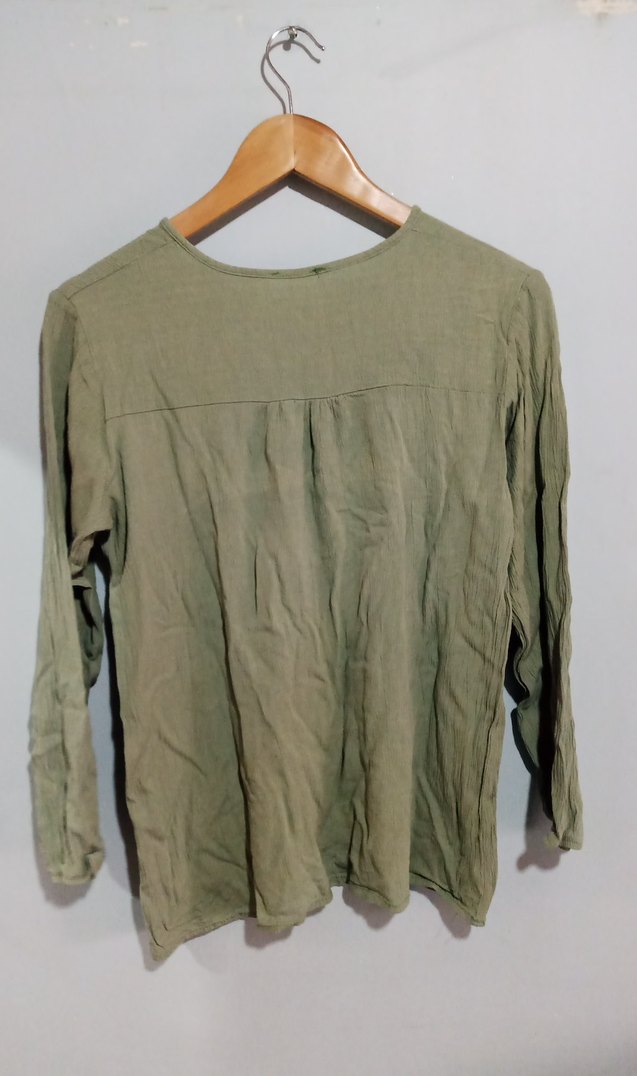 Nakışlı Bohem Bej Uzun Kollu Bluz - Görsel 3