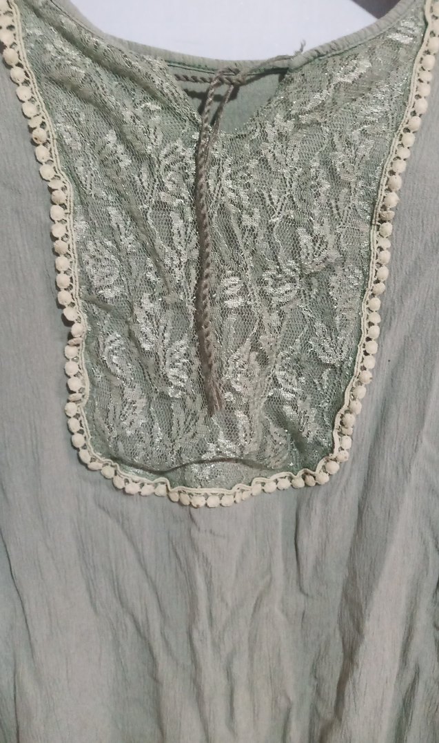 Nakışlı Bohem Bej Uzun Kollu Bluz - Görsel 5