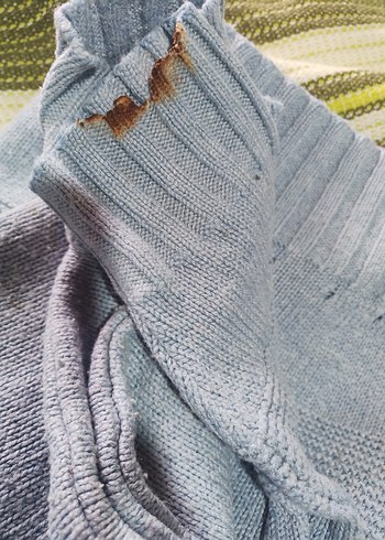 açık mavi Yüksek Yakalı Örgü Kadın Kazak - Görsel 6