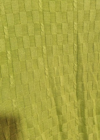 Yeşil V Yakalı Örgü Kadın Kazak - Görsel 5