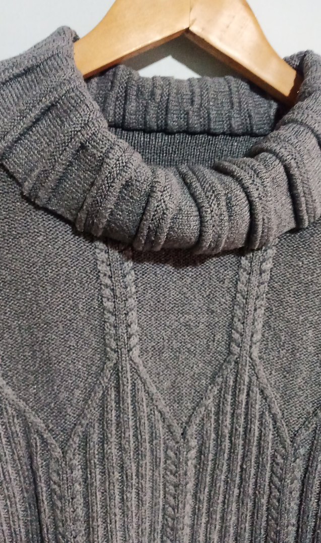 Gri Kadın Boğazlı Örgü Kazak - Görsel 2