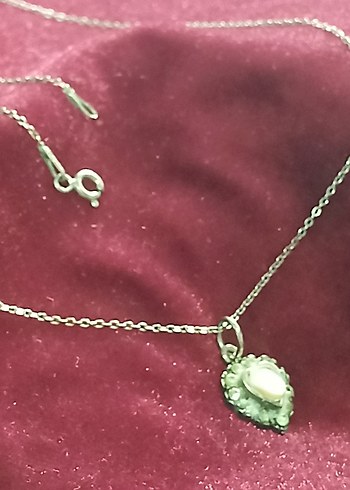 Gümüş kolye Sedef taşlı Zincir Detaylı 925 Kolye - Görsel 5