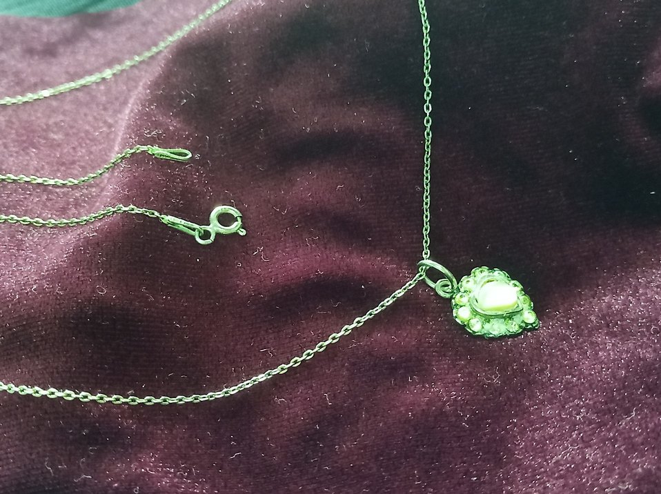 Gümüş kolye Sedef taşlı Zincir Detaylı 925 Kolye - Görsel 3