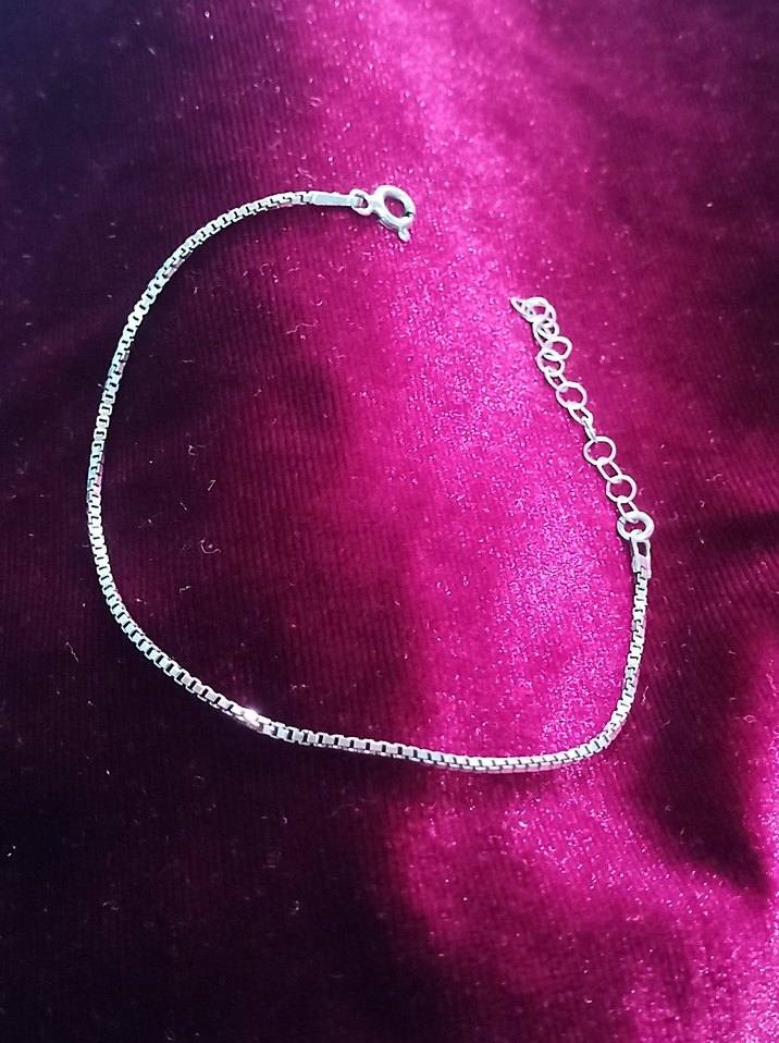 925 Gümüş Zincir Detaylı Bileklik - Görsel 3