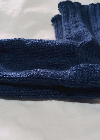 yünlü Çorap Mavi el Örgü - Görsel 4