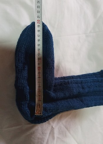 yünlü Çorap Mavi el Örgü - Görsel 15