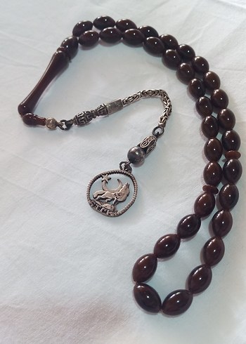 Bozkurt 3 Hilal Türk Gümüş Erkek Tesbih Kahverengi Hediyelik - Görsel 2