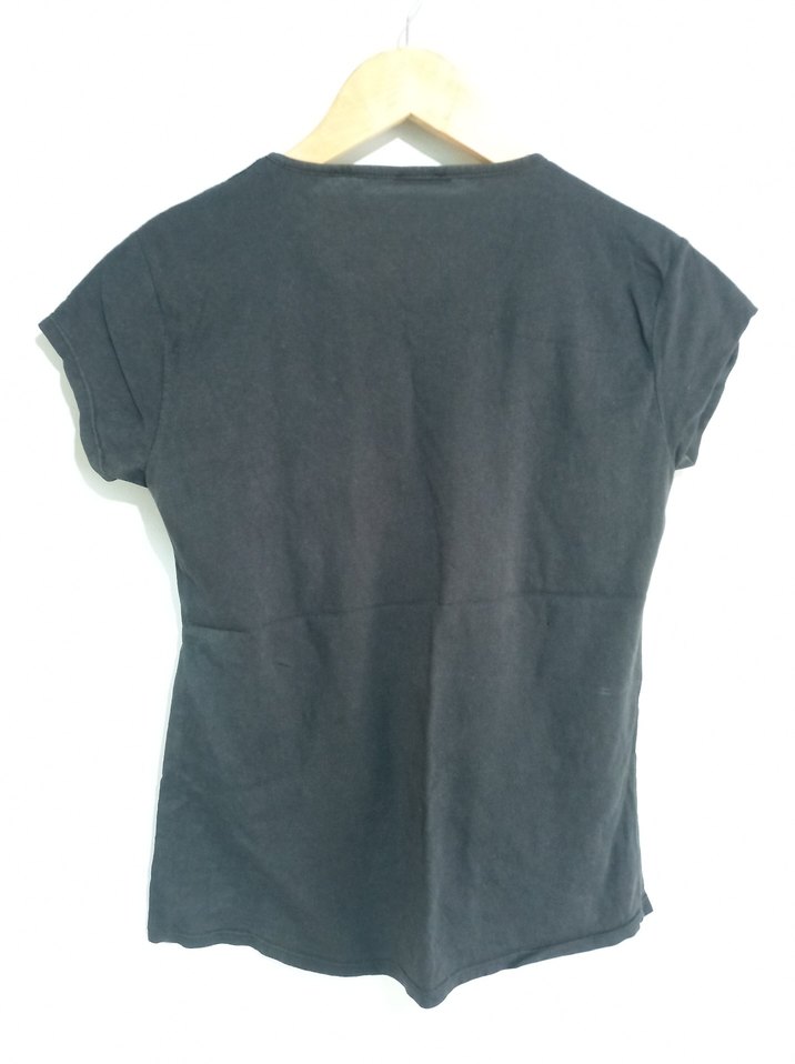 Siyah Rock Punk Baskılı Kadın Tişört - Görsel 5