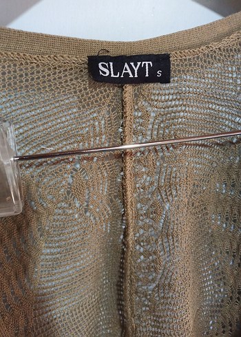 Haki dantel çiçek görünüm Örgü Mini Bohem Hırka crop büstiyer - Görsel 3