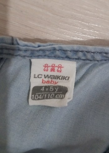 5 Yaş Beden Kolsuz Mavi Denim Kız Çocuk Elbise
