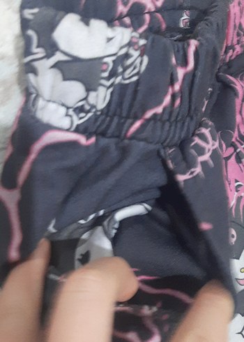 Kız Çocuk Pembe Bağlama Desenli Goth esortman - Görsel 5