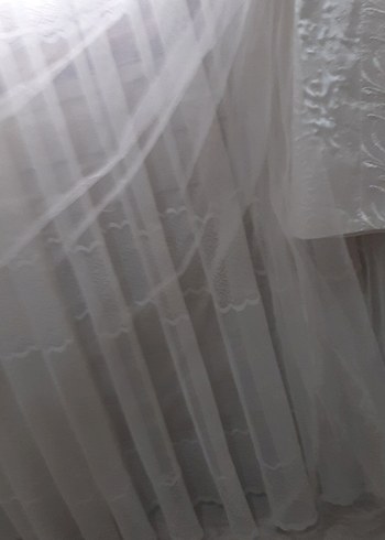 Beyaz Parlak Straplez A-line Gelinlik - Görsel 2