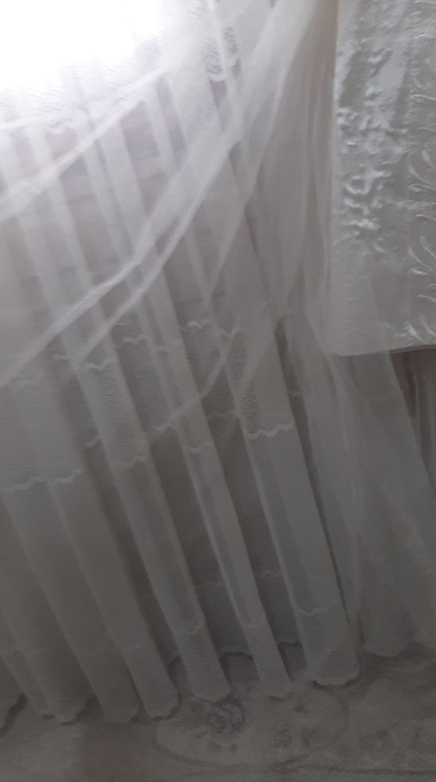 Beyaz Parlak Straplez A-line Gelinlik - Görsel 2