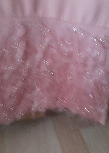 Kız Çocuk Pudra Püsküllü Elbise - Görsel 2